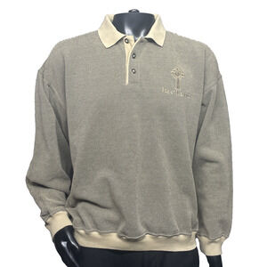 VTG Ireland Celtic Cross Polo Mens XL Pullover Ultra Club Collection Khaki Black